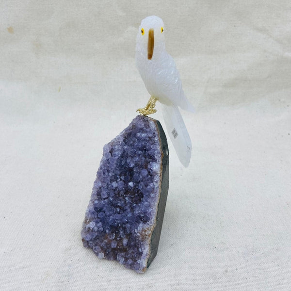 Parrot on Amethyst Figurine - East Meets West USA