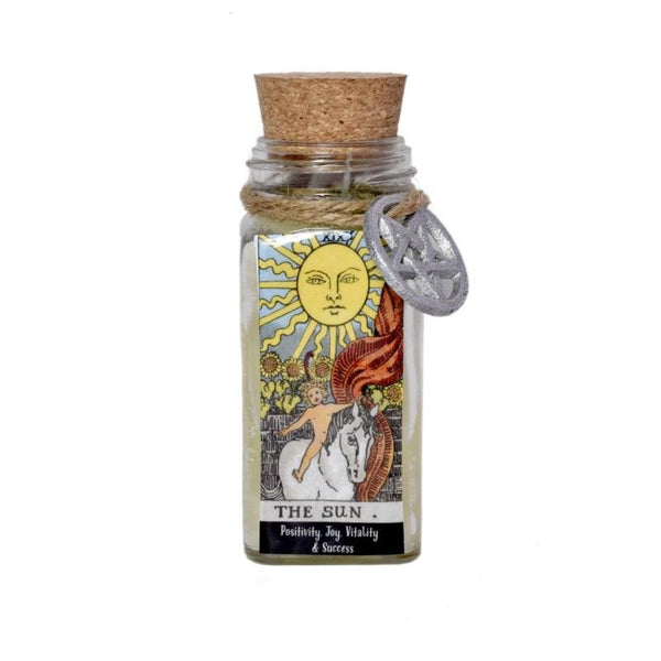 Tarot Card Scented Smudge Candle w/ Herbs & Stones - East Meets West USA