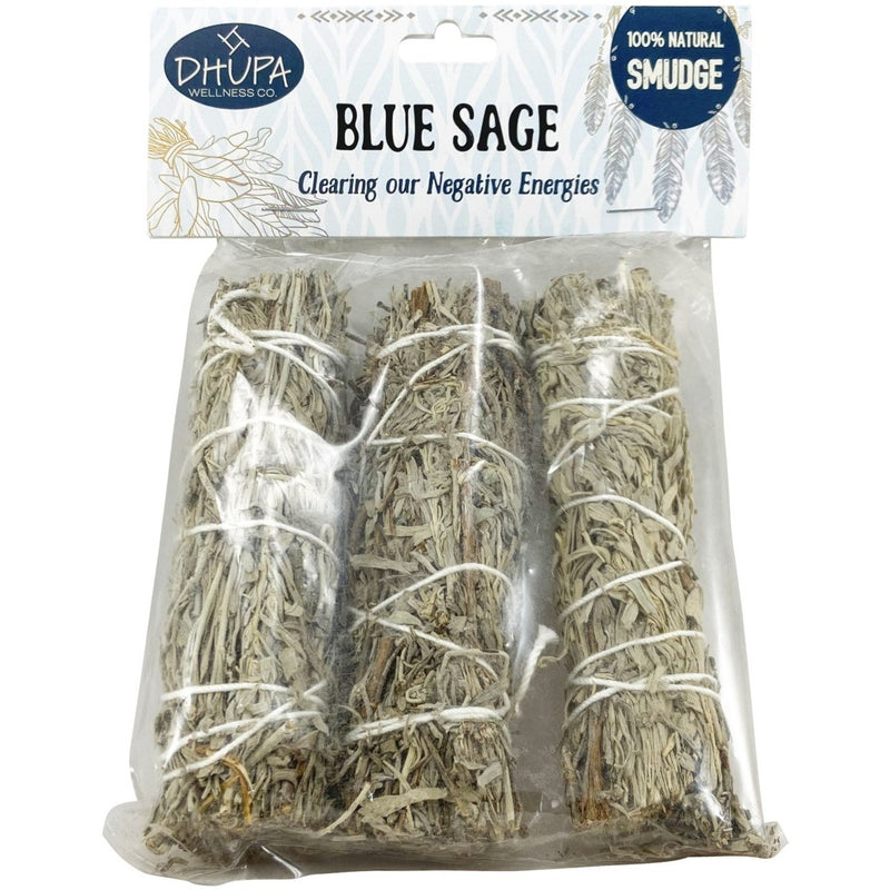 Smudge: 4" Blue Sage - 3 pack - East Meets West USA